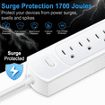 thumbnail image 7 of 5-Outlet Surge Protector Power Strip with 4ft Extension Cord, ETL Listed, Overload Surge Protection, White, 7 of 7