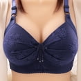 thumbnail image 3 of PEASKJP Front Closure Bras for Women Lace Underwire Soft Padding Lift Up Bra, Dark Blue XXL, 3 of 3