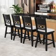 thumbnail image 2 of Costway 25" Swivel Counter Height Chairs Set of 4 with Upholstered Hollow Backrest, 2 of 9