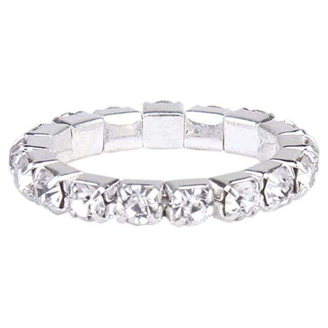 Anillo para el del pie con diamantes de imitación de cristal elástico de 1/2/3 filas, joyería nupcial para bodas y playa