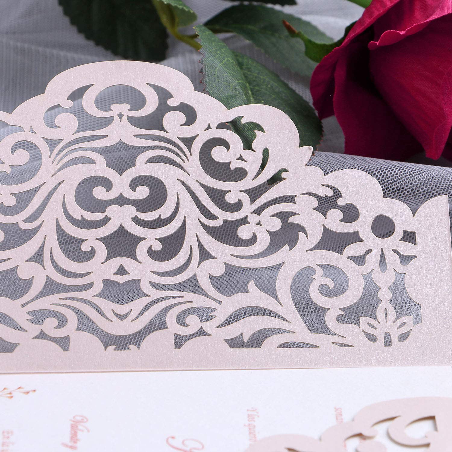 Buy Wholesale China New Style Pearl Paper 5x7 Trifold Wedding Invitation  Cards Laser Cut Greeting Card Pocket Envelope Bridal Shower Party Supplies  & Laser Cut Wedding Invitation Card at USD 0.61