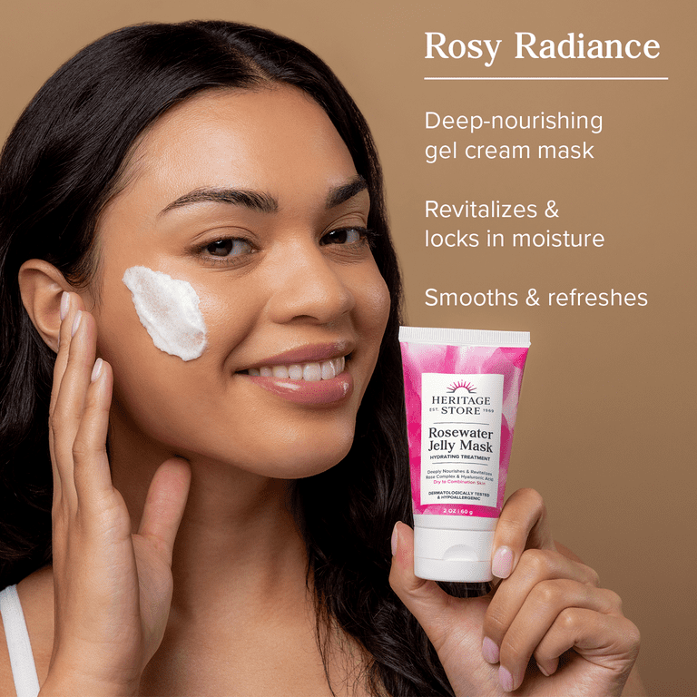Heritage Store Rosewater Jelly Mask, Hydrating Facial Treatment