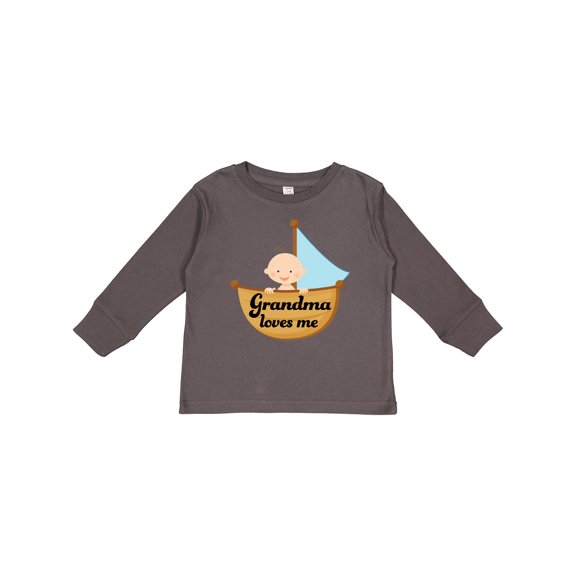 Inktastic Grandma Loves Me grandchild Boys Long Sleeve Toddler T-Shirt