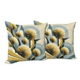 thumbnail image 5 of Ambesonne Floral Eucalyptus Throw Pillow Cover Pack of 2, Summery Thistles, 2 Pcs-36"x36", Mustard Blue Grey Cream, 5 of 5