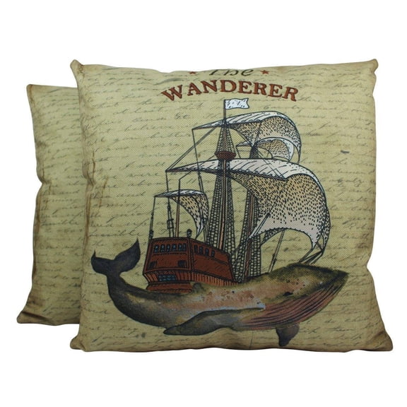 Wanderer | Sailing Ship | Vintage Wooden Sailing Ship | Pillow Cover | Throw Pillow | Whale Art | Home Decor | Whale Decor | Decor Rustic