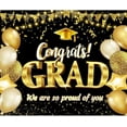thumbnail image 2 of 2025 Graduation Party Backdrop Congrats Grad Congratulations Class of 2025 Black Gold Bachelor Cap Balloon Graduate Prom Decorations Background Birthday Cake Table Banner Photo Booth, 2 of 10