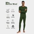 thumbnail image 2 of Woolcano Men’s 100% Merino Wool Base Layer Set Lightweight Thermal Underwear for Ski Winter Outdoor Sports, 2 of 6