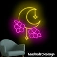 thumbnail image 2 of Handmadetneonsign Cherry Blossom And Moon Neon Sign, Flowers Shop Led Light, Bedroom Wall Art Decor 72710, 2 of 5