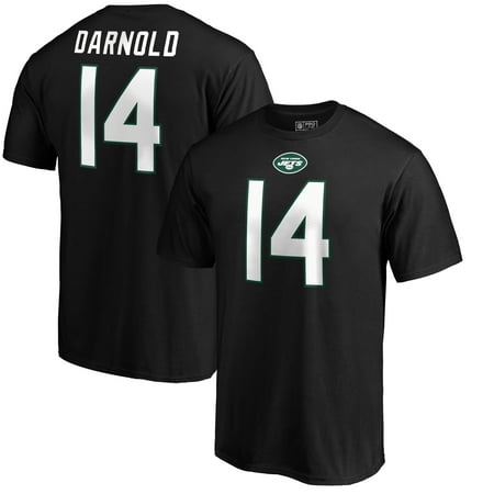 Nfl New York Jets Short - Sam Darnold New York Jets NFL Pro Line by Fanatics Branded Authentic Stack NFL Player Name & Number T-Shirt - Black