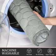 Bailu Memory Foam Bath Mat Pebble Bathroom Rug Super Absorbent Machine Washable Bathroom Rug (20x32, Light Gray)