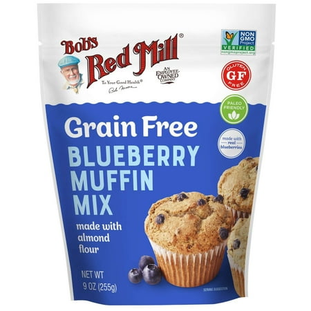 Bobs Red Mill Grain Free Blueberry Muffin Mix  9 Ounce Pouch -- 5 per case.