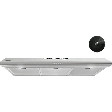 FIREGAS 36 Inch Under Cabinet Range Hood, 3 Speed, 200 CFM Ducted/Ductless Kitchen Hood, LED Lights