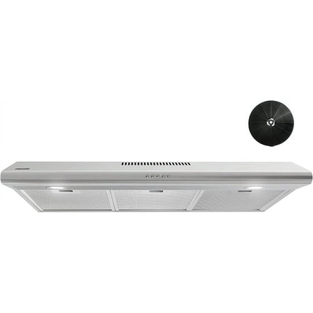 firegas 36 inch under cabinet range hood  3 speed  200 cfm ducted/ductless kitchen hood  led lights
