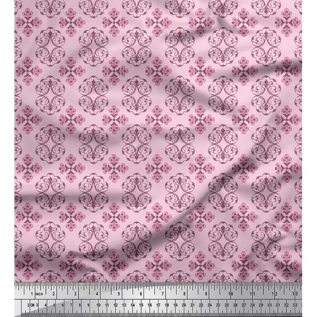 Soimoi Tissu en Rayonne Imprimé Damas Filigrane au Mètre 42 Pouces de Large