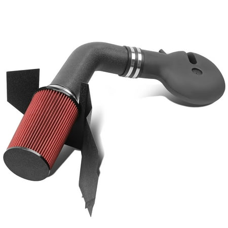 Dodge Dakota Intake - For 97-99 Dodge Dakota / Durango 5.2/5.9L Black Wrinkle Aluminum Cold Air Intake Pipe + Heat Shield + Filter 98