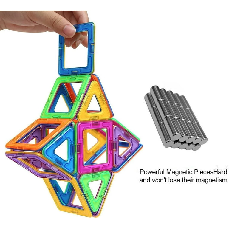 PLUMIA Magnetic Tiles for Kids 3D Magnet Building Tiles Set STEM