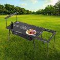 thumbnail image 1 of Mesa de campamento al aire libre mesa de picnic de aluminio múltiple aluminio estable altura ajustable de escritorio ancho de escritorio para el patio Negro, 1 of 8