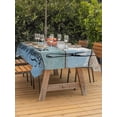 thumbnail image 4 of 60x120 Inch Outdoor Tablecloth with Umbrella Hole Zipper Rectangle Spoon Knife Kitchen Rectangular Tablecloths Outside Waterproof Colorful Blue Teal Wooden Patio Table Cloth Cover for Picnic Party, 4 of 8