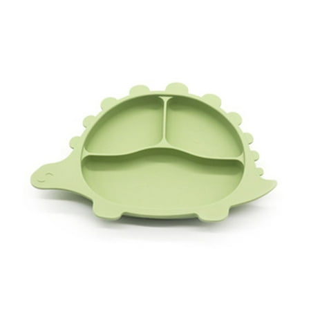 

CHOMOEN Cartoon Dinosaur Baby Suction Cup Bowl Divided Dinner Plate Infants Learning Feeding Dish Non-toxic BPA-Free Silicone Solid Color Bowl for Newborn Children Tableware