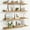 Oak, variant on Floating Picture Ledge Shelves for Wall Set of 4, 48 Inch Wall Shelves with Lip Long Large Nursery Book Shelf for Toys Storage Kids Bookshelf Wall Mounted Living Room Bedroom Decor Frames