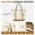 thumbnail image 3 of Bolso Tote QYEPYUE Grande de Lona 36x18x35cm 25L Beige Amarillo, 3 of 6