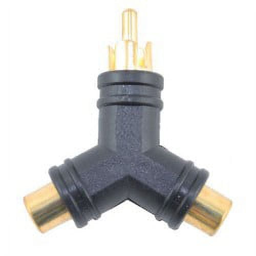 1 RCA male plug to 2 RCA female jack Y shape splitter adapter