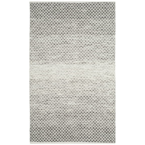 SAFAVIEH Montauk Vaughn Geometric Cotton Area Rug, Light Grey/Ivory, 2'3" x 4'