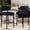 Blue, variant on Modern 26" Counter Height Bar Stools Set of 2 – Upholstered Linen Fabric, Curved Back, Wood Legs & Metal Footrest for Kitchen Island, Dining Room – Dark Green