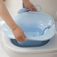 thumbnail image 4 of Milaget Baosity Foldable Sitz Bath Toilet Seat with Flusher Commode Chair for Perineal Blue, 4 of 8