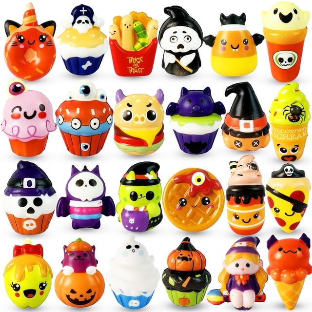 Juego de 24 piezas de Halloween Squishies Toys vkovnis para niños