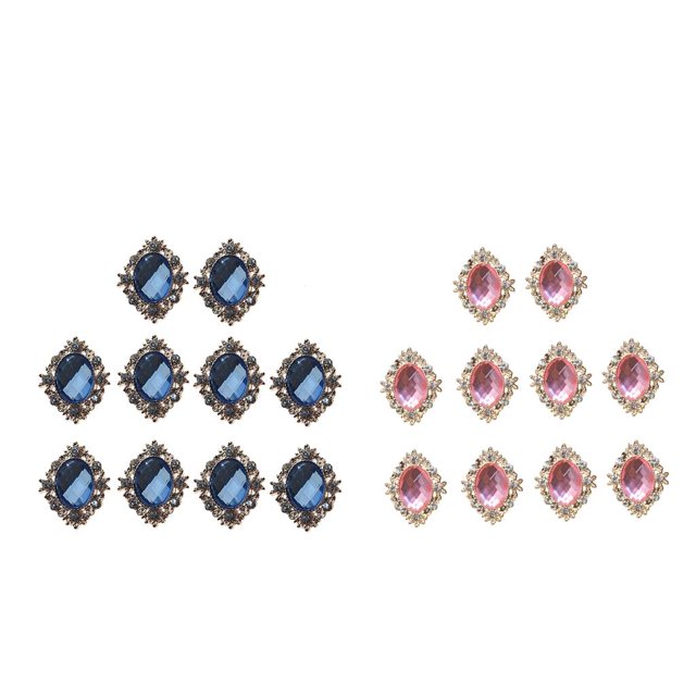 20 piezas de cristal ostentoso, de imitación, , botones traseros , adorno DIY, Clip para el cabellero, funda para teléfono, manualida Rosado azul BLESIY adornos de espalda plana