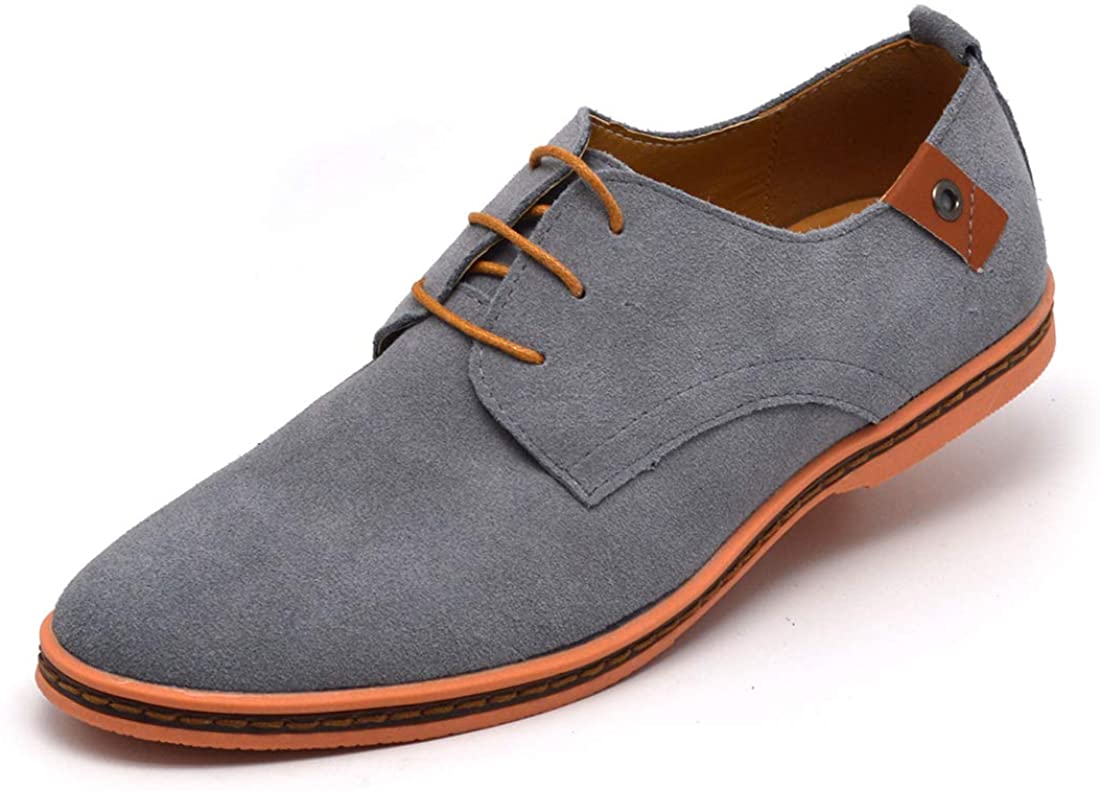 Mens Suede Leather Lace Up Derby Shoes 
