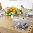 thumbnail image 4 of Ambesonne Bowling Place Mats Set of 4, Grunge Objects, Standard Size, Pale Grey Dark Blue, 4 of 6