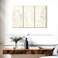 thumbnail image 3 of Elephant Stock One Line Woman Wall Art - Horizontal Multi Panel Canvas - Living Room Wall Decor - People Multi Panel - Beige And White Decor - 38" x 24", 3 of 8
