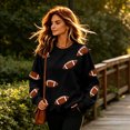 thumbnail image 5 of Clossjun Football Print Sweatshirts for Women Oversized Crewneck Game Day Hoodies Casual Loose Fit Pullover Tops for Vacation S, 5 of 6