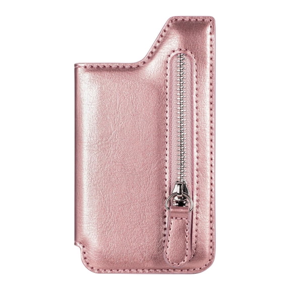 TERGAYEE Multifunctional Adhesive Phone Wallet Card Holder,Stick-On Phone Wallet for Back of Phone,Pocket with Zipper for Cards,Money&ID,Credit Card,Hand Back Sticker Card Case,Multiple Card Holder