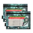 thumbnail image 2 of Old Ship in Storm Sea 2 Pack Pencil Pouch for 3 Ring Binder Smooth Zipper Folders with Pockets Clear Window Pencil Case, 2 of 6