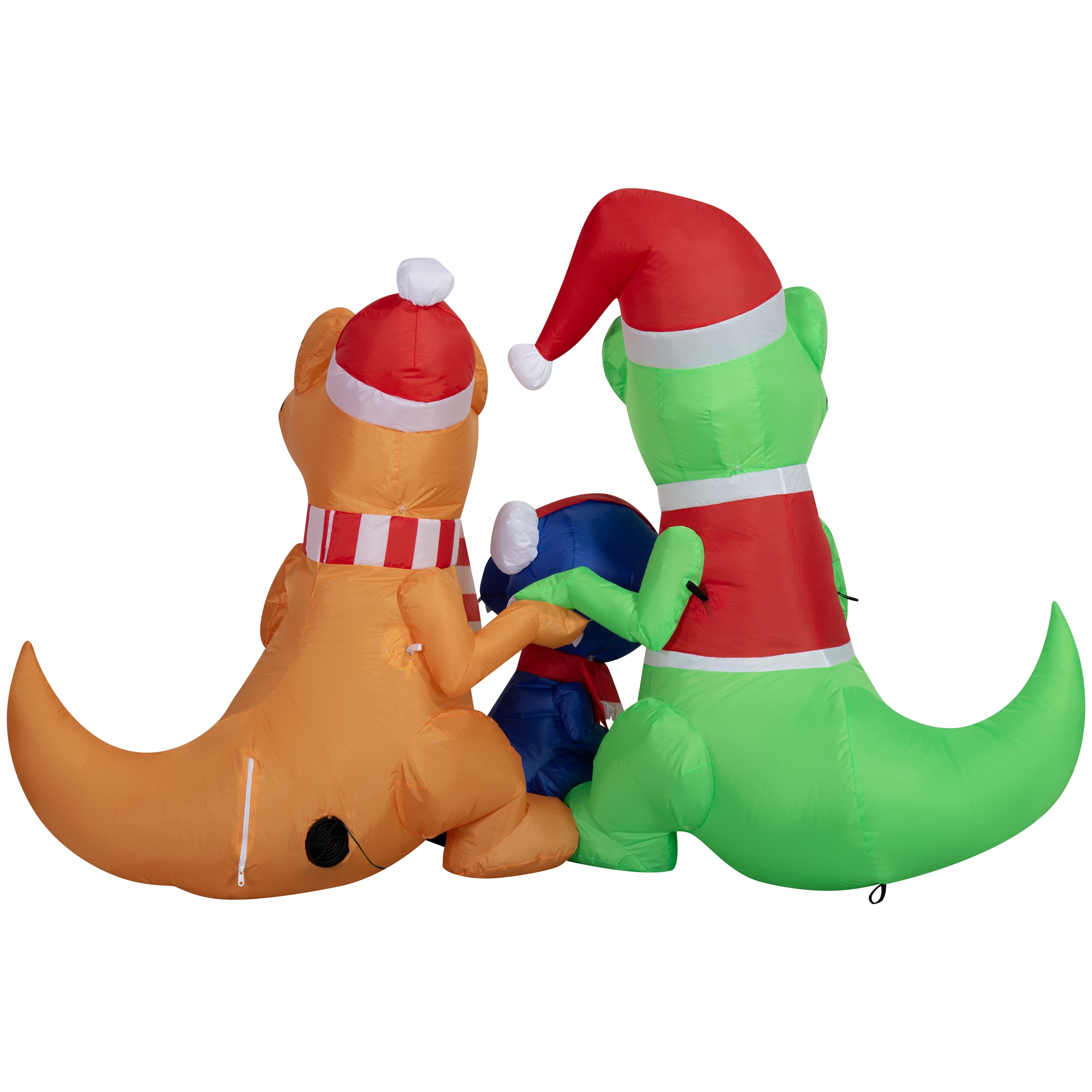 3.8 ft T-Rex Family Christmas Airblown Yard Inflatable, Multicolor, by Holiday Time