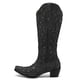 thumbnail image 1 of Retro Vintage Women Western Boots Chunky High Heels Cowgirl Cowboy Pull On Rhinestones Embroidered Knee High Shoes, 1 of 4
