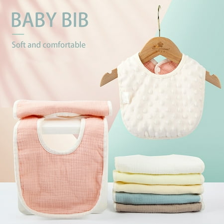 

Waroomhouse Baby Bib U-shaped Soft Snap Closure Waterproof Thickened Anti-dirty Cotton Baby Bib Saliva Wipes for Autumn