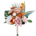 thumbnail image 1 of Ramos de novia de boda, ramo de novia artificial, flores románticas para novia, ramo de boda hecho a mano flores falsas, 1 of 5