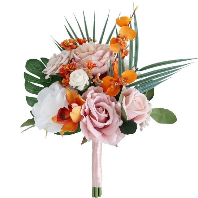Ramos de novia de boda, ramo de novia artificial, flores románticas para novia, ramo de boda hecho a mano flores falsas