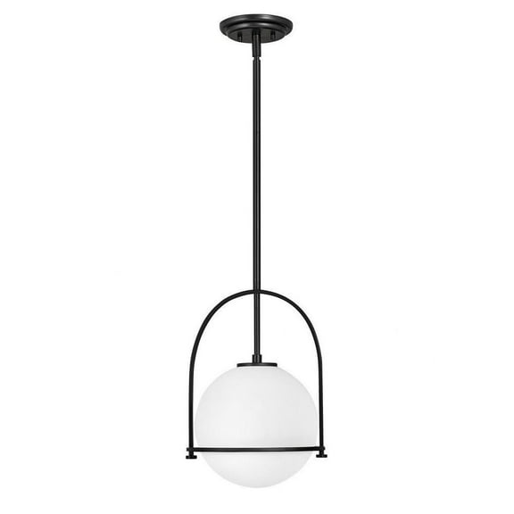 1 Light Contemporary Orb Pendant Light Fixture-Black Finish Bailey Street Home 81-Bel-4420989