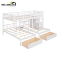 thumbnail image 2 of Bellemave Triple Bunk Bed with Stairs for 3, Wood Full over Twin & Twin 3 Bunk Bed with 6 Storage Drawers, Triple Bunk Bed for Teens Adults (White), 2 of 11
