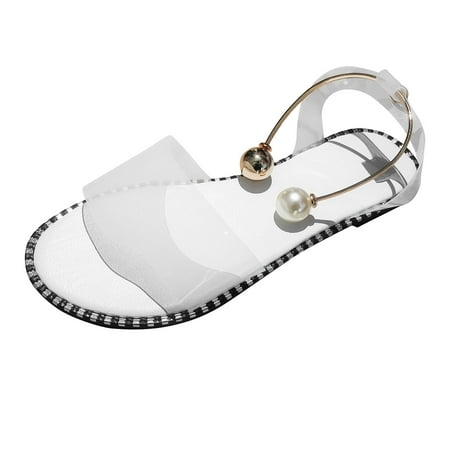 

Ladies Fashion Summer Solid Color Roman Style Slip On Fish Mouth Sandals