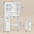 thumbnail image 5 of Over The Toilet Storage Cabinet with Frosted Door, Bathroom Storage Cabinet W/Adjustable Shelf for Bathroom, Restroom, Laundry, White, 5 of 8