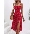 thumbnail image 5 of AURA Women Floral Spaghetti Strap Summer Dress Split Midi Sexy Vacation Dress, 5 of 7