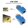 thumbnail image 3 of 1 par de puertos Rj45 4k extensor compatible con Hdmi hasta 30 m sobre Cat5e Cat6 red Ethernet Lan adaptador para Hdtv Hdpc Dvd Ps3 Stb,/azul/ kaili Sencillez, 3 of 4