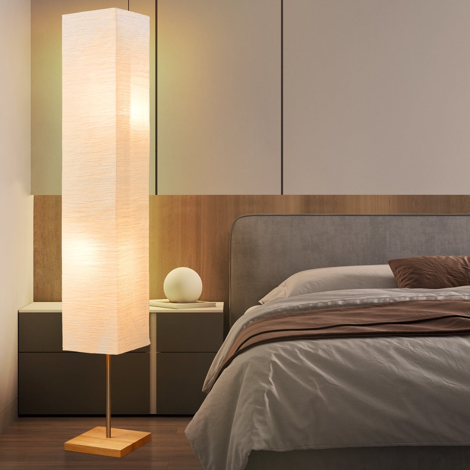 NATYSWAN 65" Floor Lamp, 3 Way Dimmable Led Floor Lamp Column Floor Lamp Standing Lamp Corner Floor Lamp Modern Floor Lamp for Bedroom, Office& Living Room (Bulbs Included)