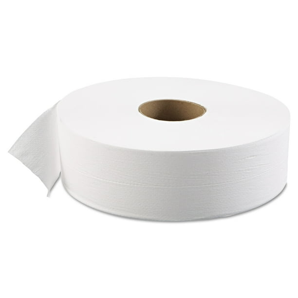 Boardwalk JRT Toilet Paper, Jumbo, Septic Safe, 1Ply, White, 3 5/8" x